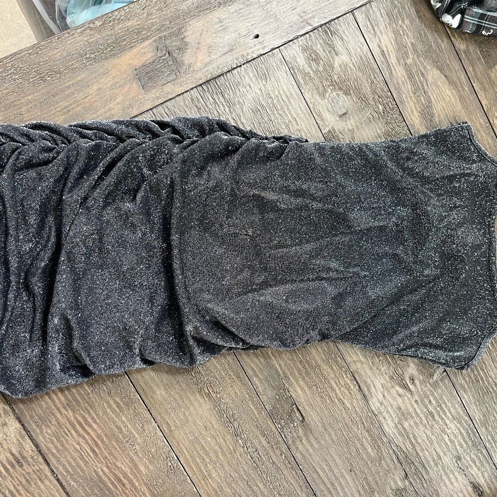 Girls size medium black and silver mini dress